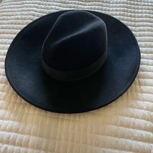 Classic Black Wide-Brim Fedora